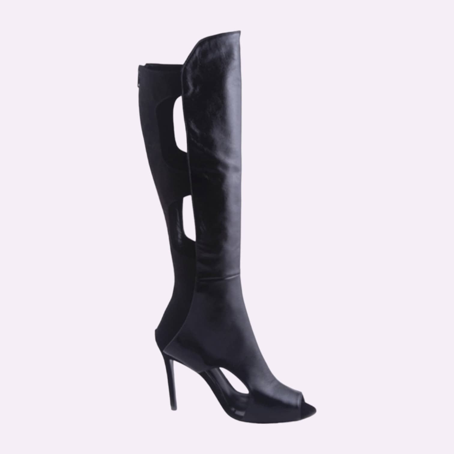 leather open toe boots